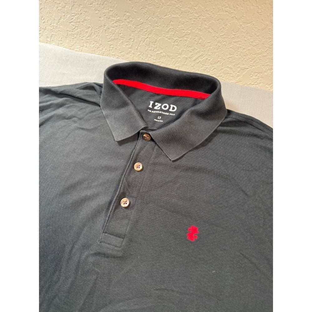 Izod Advantage Polo Shirt Black Golfcore Minimalist Polo Large Tall